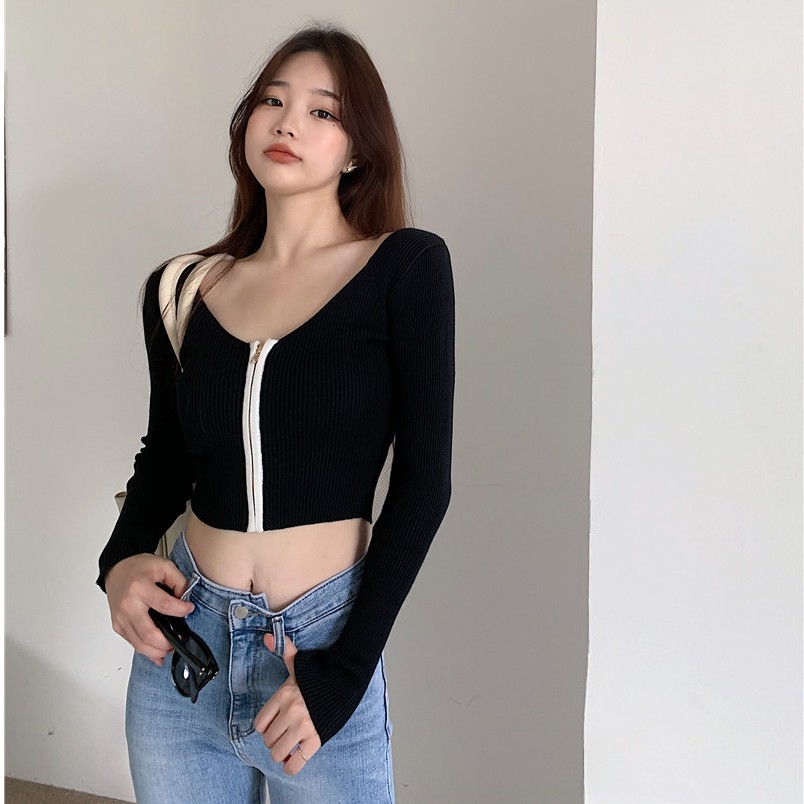 Ulzzang ( 얼짱) - ÁO THUN GÂN DÁNG ÔM DÀI TAY (CHẤT BAO HỊN)