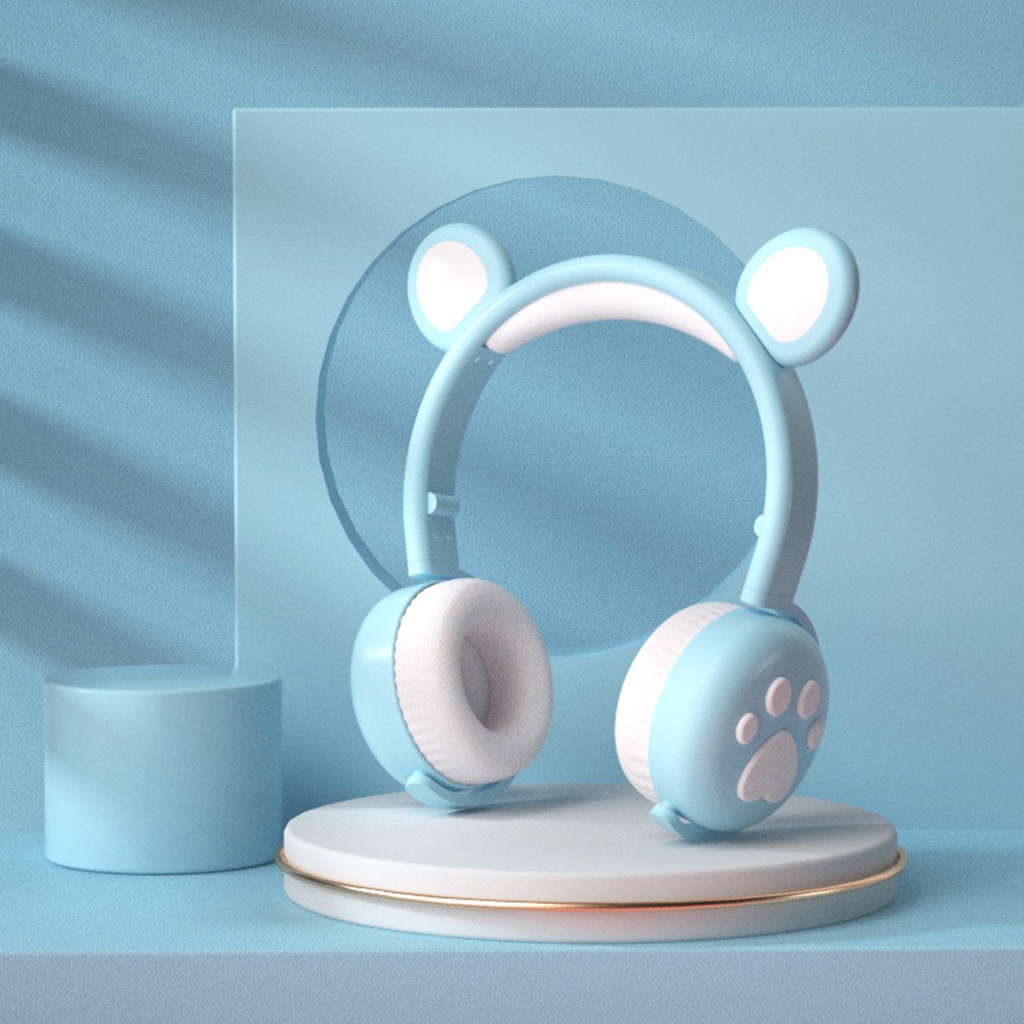 Tai nghe bluetooth 5.0 hình gấu phát sáng dành cho điện thoại