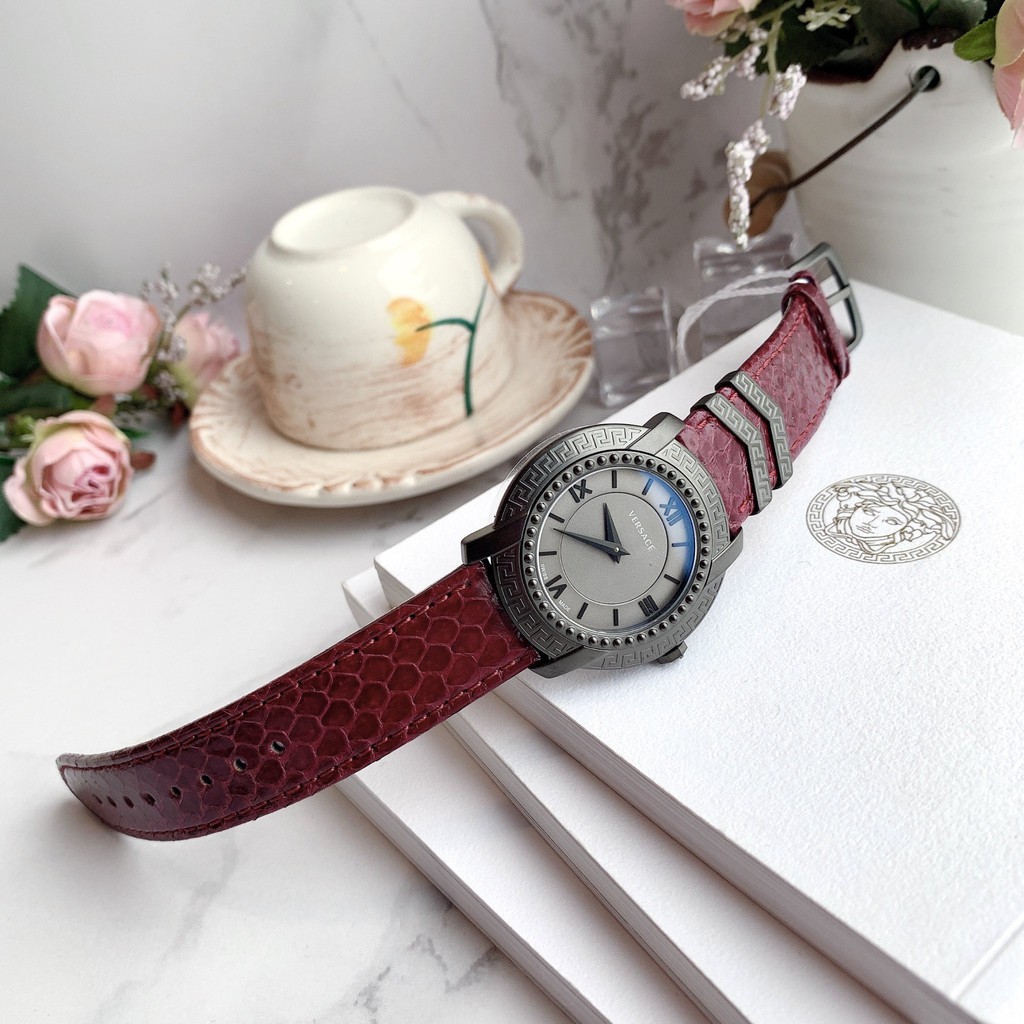 đồng hồ nữ Versace DV-25 Burgundy Quartz Watch VAM070016