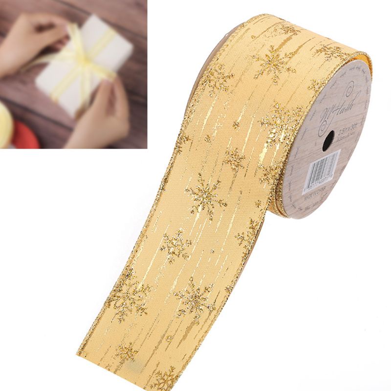 Cuộn Dây Ruy Băng Hình Bông Tuyết Lấp Lánh Dài 10 Yards