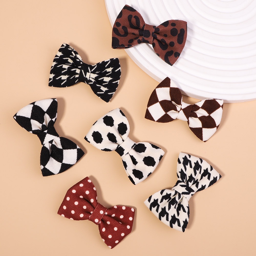 KIDSBOWS Set 10 Kẹp Tóc Nơ Họa Tiết Da Báo Dễ Thương Cho Bé Gái