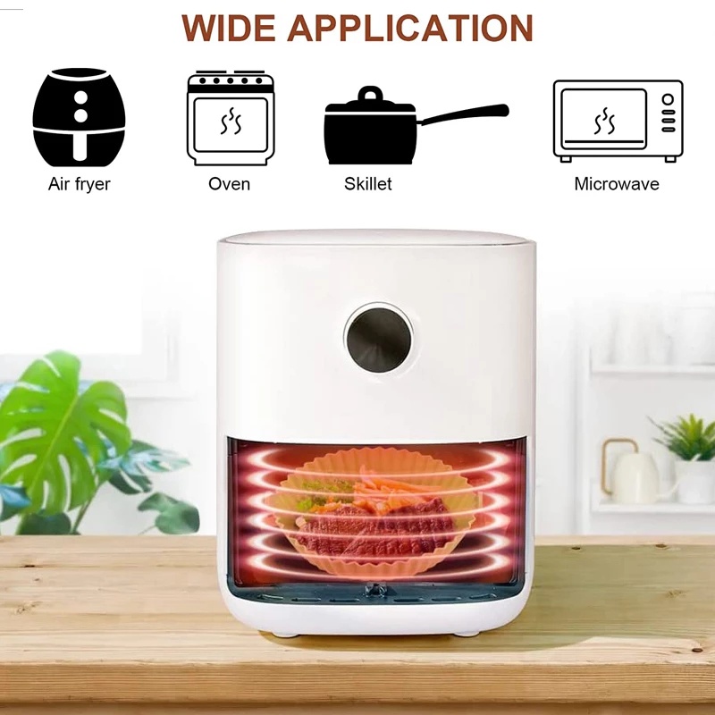 Khay Silicone Tròn Lót Nồi Chiên Không Dầu Tái Sử Dụng Tiện Lợi