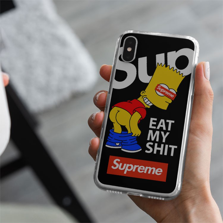 Ốp lưng iphone Bart Simpson Supreme cho Iphone 5 6 7 8 Plus X Xr 11 12 Pro Max JC20200800108-1