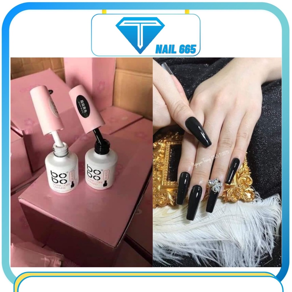 Sơn gel móng tay đen trắng HABO , Sơn BOBO đen trắng chính hãng bóng mượt