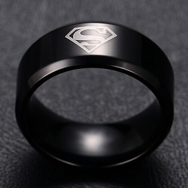 Nhẫn Supermen Bằng Thép Không Gỉ fj408 Thời Trang Cho Nam