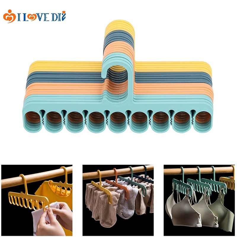 Giá Đỡ Treo Quần Áo 9 Lỗ Bằng PP Đa Năng Chống Trượt Tiết Kiệm Không Gian