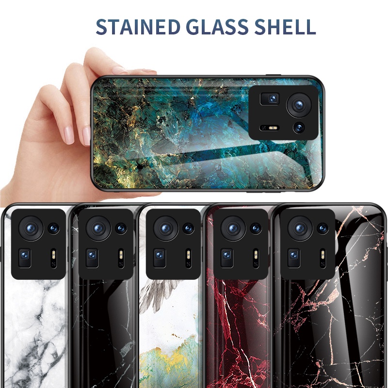 Ốp Điện Thoại Kính Cường Lực Cứng Chống Rơi Họa Tiết Cẩm Thạch Cho Xiaomi Mi A1 A2 A3 Lite Mix 2s 3 4 5X 6X CC9 CC9E