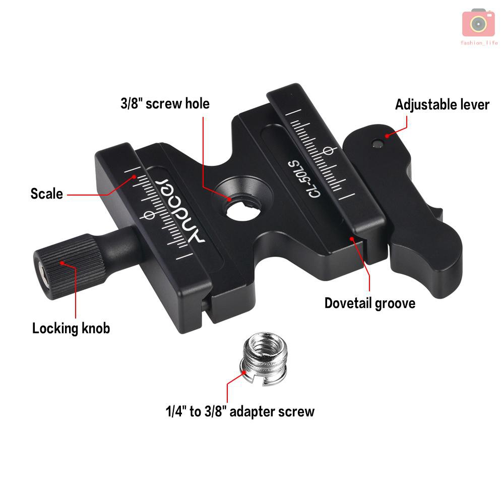 Phụ kiện kẹp khớp nối máy ảnh bằng hợp kim nhôm andoer cl-50ls ốc vít 1 / 4 "&amp; 3 / 8" có thể điều chỉnh tiện lợi
