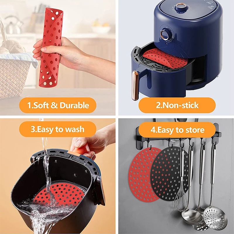 Thảm Lót Nồi Hấp Bằng Silicone Chịu Nhiệt Chống Dính Hình Tròn/Vuông