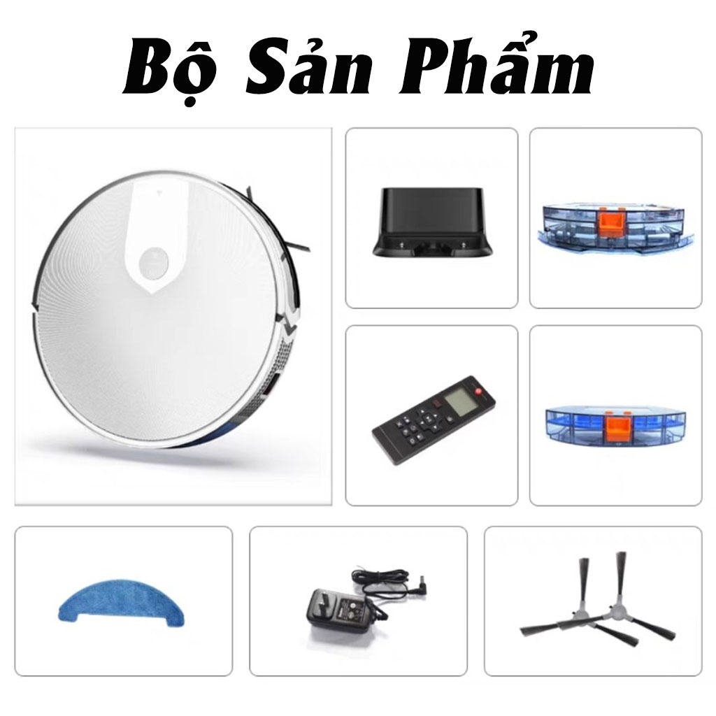 Robot Hút Bụi Tự Động E06 Điều Khiển Qua App Điện Thoại, Robot Hút Bụi Lau Nhà Thông Minh ES06 Chống Rơi Tự Động Sạc