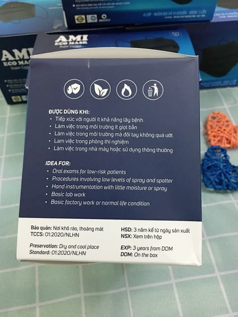 [SIÊU HOT - Màu đen cá tính] Hộp 50 cái khẩu trang y tế AMI 4 lớp đạt tiêu chuẩn ISO 9001/AMI ECO MASK Super Carbon | BigBuy360 - bigbuy360.vn