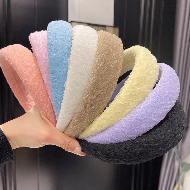 Băng Đô Cài Tóc Bản Rộng Bằng Xốp Màu Sắc Macaron Phong Cách Hàn Quốc Dễ Phối Đồ Cho Nữ