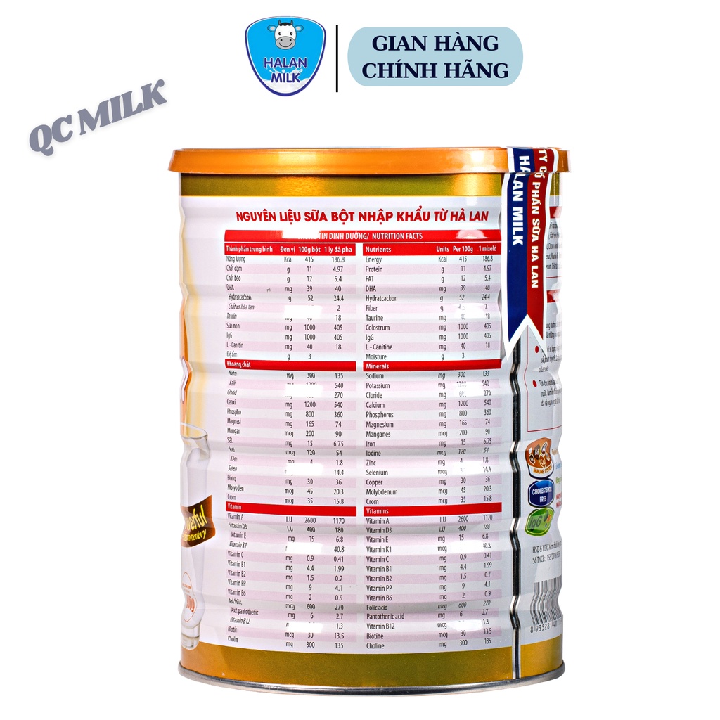 [Mua 3 tặng 1] COMBO 3 hộp Sữa nghệ milk nano curcumin 900g/hộp -Tốt cho người bị dạ dày, đại tràng,Halanmilk