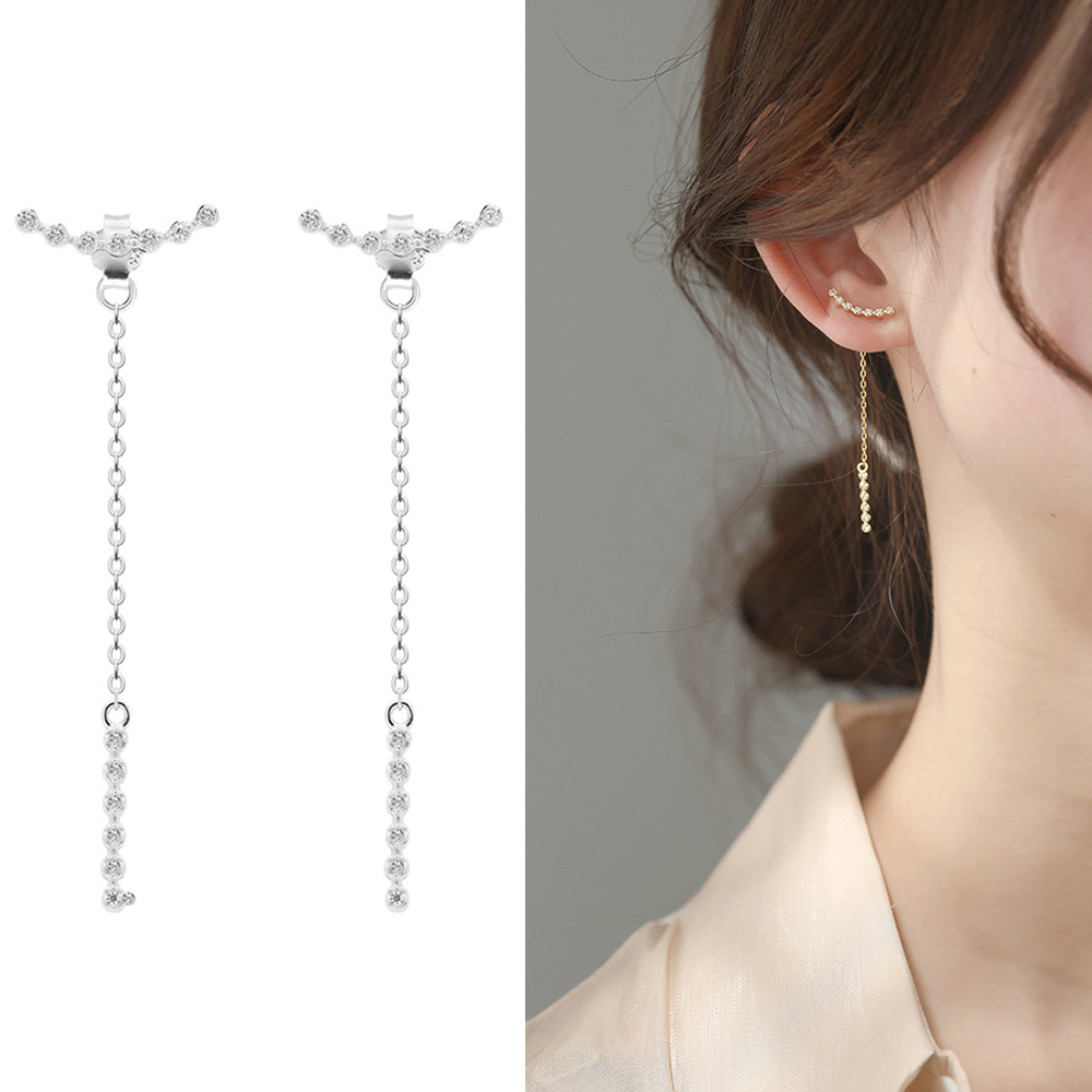 Cặp Bông Tai Thời Trang Hợp Kim Dáng Dài Phối Tua Rua Đầy Độc Đáo