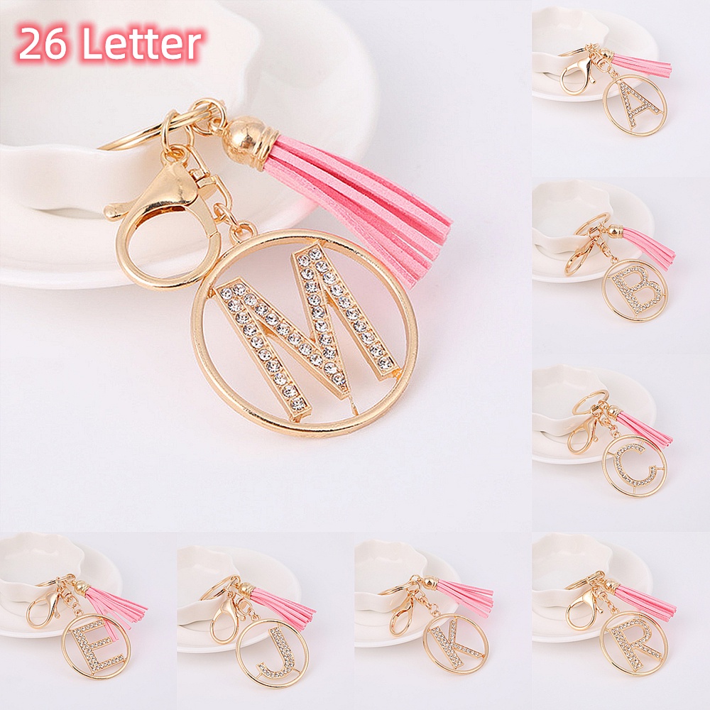 Móc Khóa Hình 26 Chữ Cái Đính Đá Thời Trang