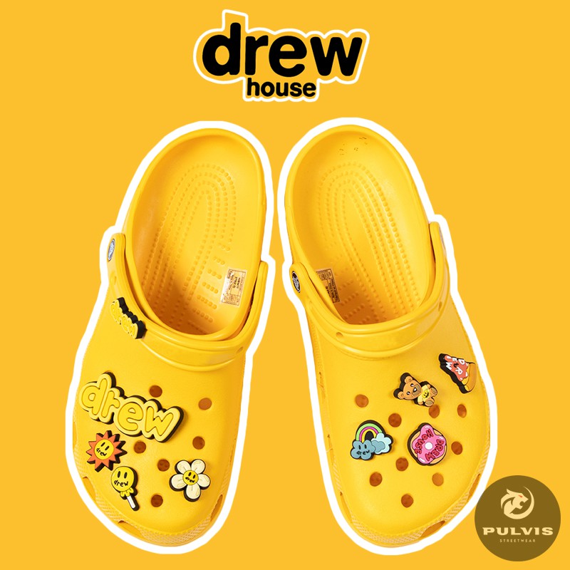 ⚡️[BEST QUALITY] - Dép 𝐂.𝐫𝐨𝐜𝐬 Classic Clog x Justin Bieber Drew House Yellow
