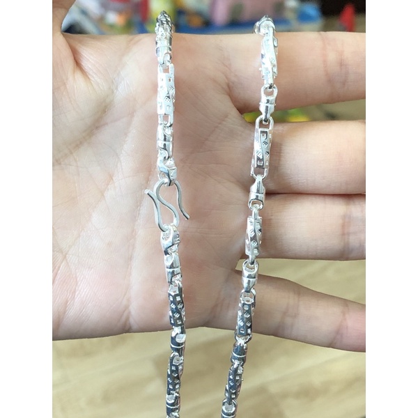 Dây chuyền bạc ta cho nam ống khúc xoắn,Dây chuyền khúc bạc ta cho nam-Minh Tâm Jewelry