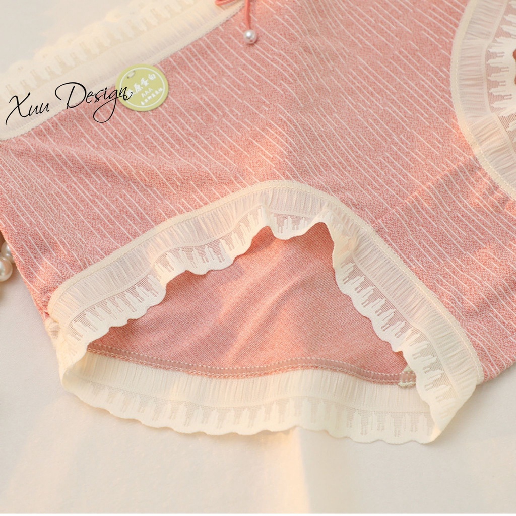 Quần lót nữ cotton Xuu phối ren chất liệu cao cấp màu sắc ngọt ngào QC50