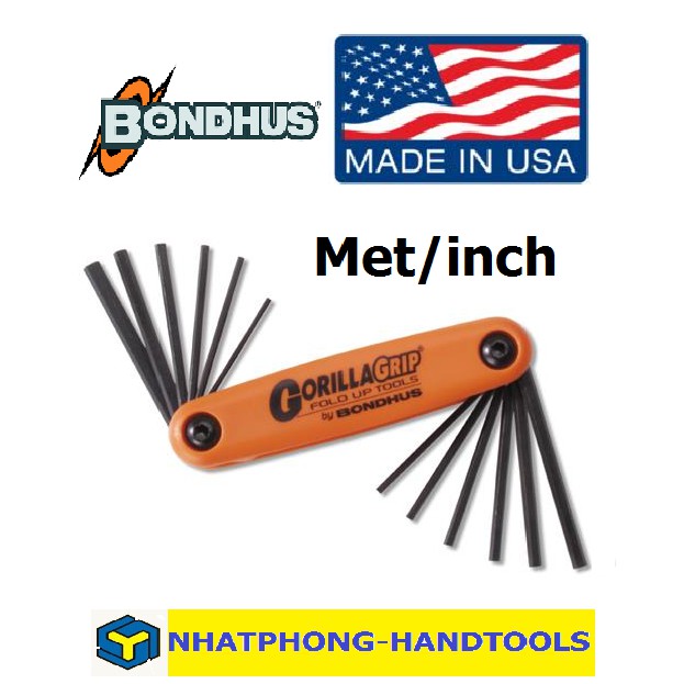 Lục giác xếp sản xuất tại Mỹ hiệu BONDHUS hệ Met/inch ( 12 cây )