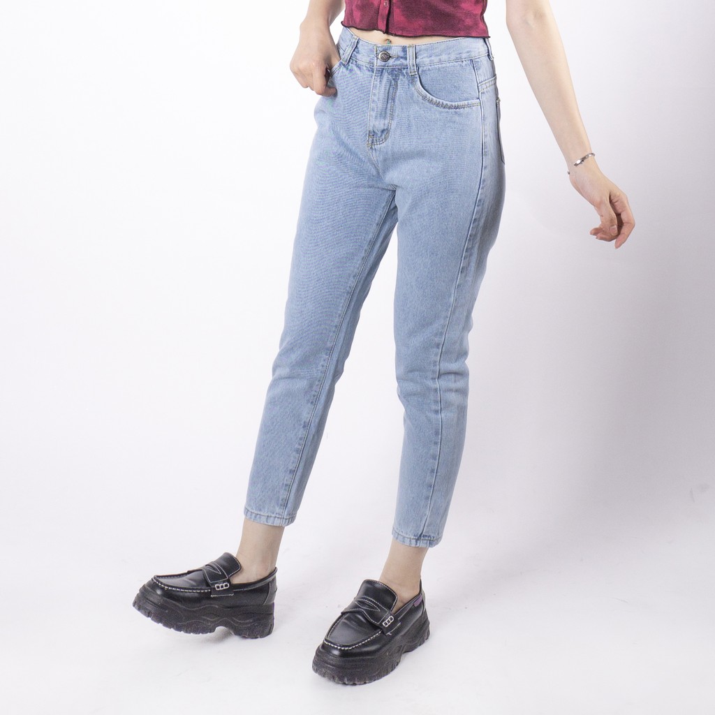 Quần jean nữ Ulzzang GENZ mẫu lưng cao baggy trơn thời trang ZWJ027 | BigBuy360 - bigbuy360.vn