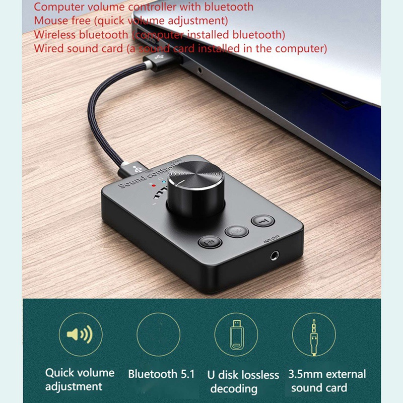 Bộ Điều Khiển Âm Lượng USB Bluetooth 5.1 Không Cần Trình Điều Khiển Cho Windows Xp