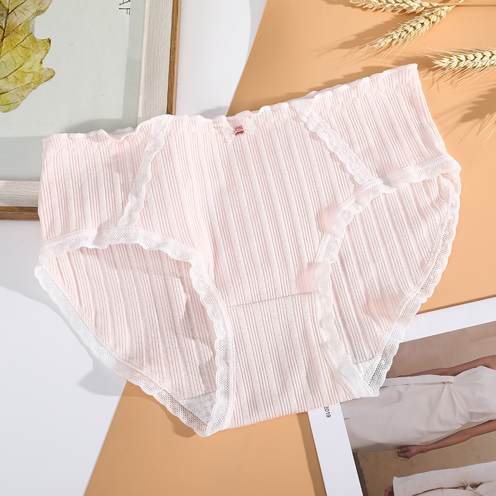 Quần Lót 
Aijolen Vải Cotton Thoáng Khí In Họa Tiết Hoa Xinh Xắn Cho Nữ