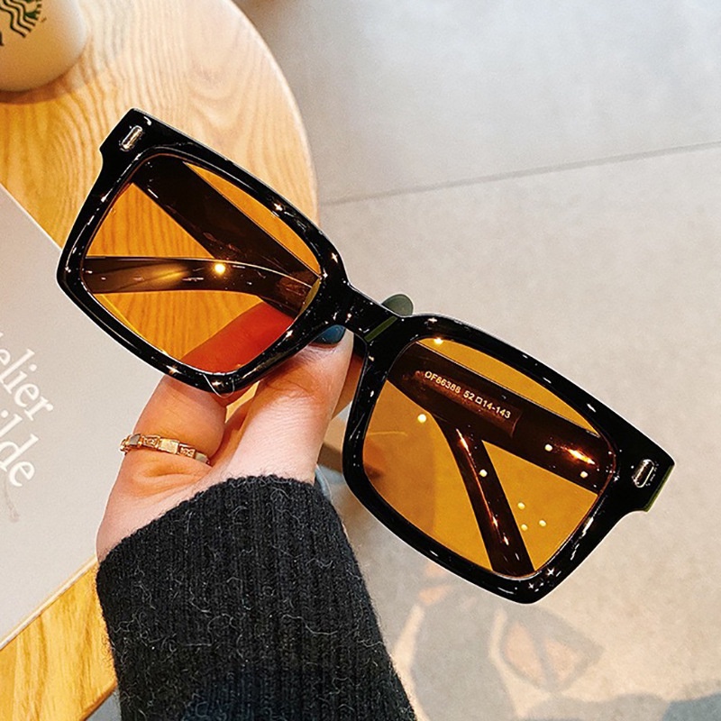 (HENGHA) Kính Mát Gọng Vuông Phong Cách Hip Hop Phương Tây Retro Thời Trang Mới