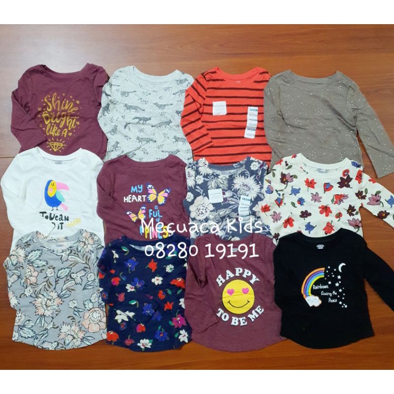 Áo dài tay cotton cho bé/bé gái o.navy xuất dư xịn