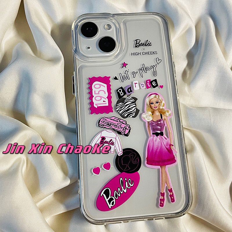 SANRIO Ốp Điện Thoại Cứng Trong Suốt Chống Sốc Hình Búp Bê Barbie Cho iPhone 11 13 12 X XS Pro Max xr 12 13 Mini xr