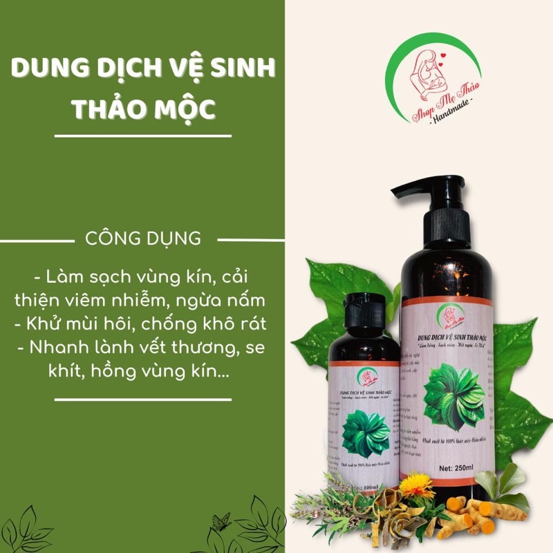 DUNG DỊCH VỆ SINH PHỤ NỮ THẢO DƯỢC TINH CHẤT TRẦU KHÔNG HANDMADE