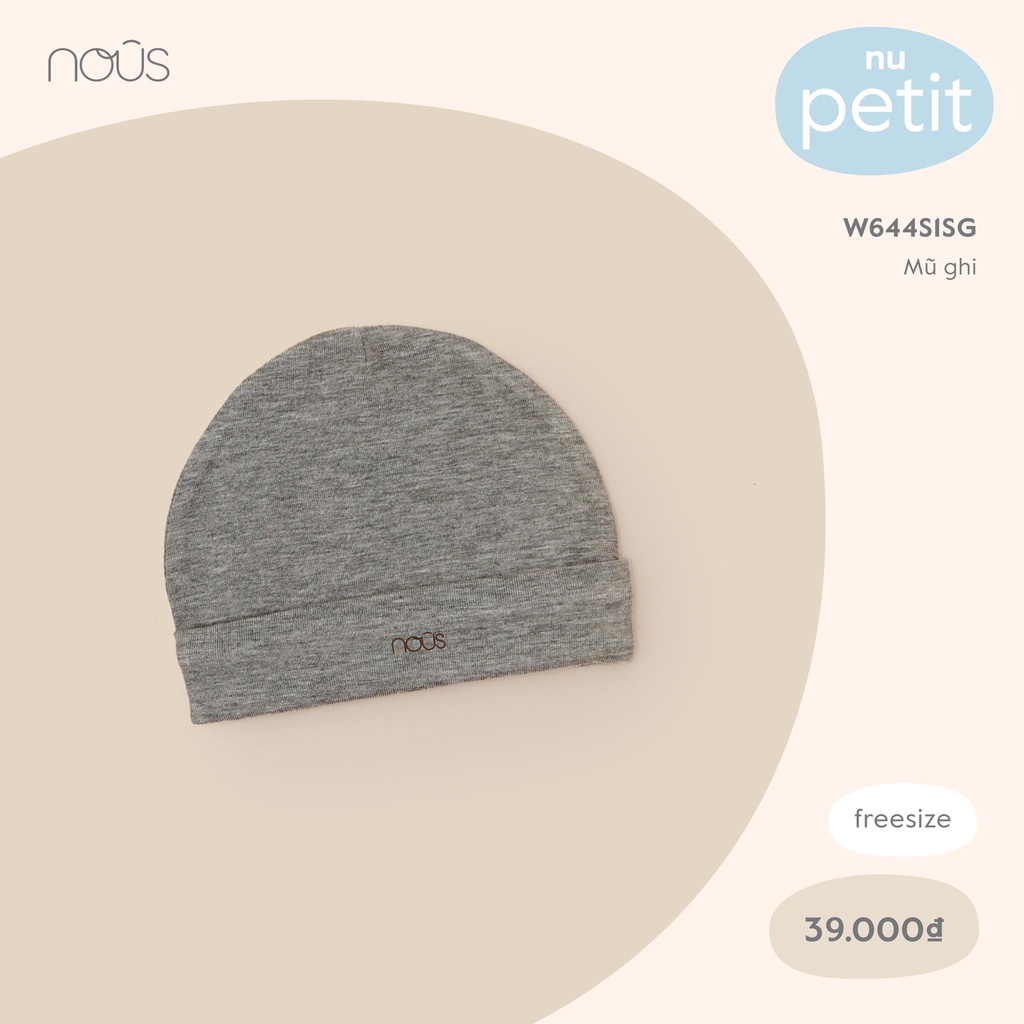 Mũ sơ sinh cho bé Nous FS, nón đội đầu chất liệu mềm mịn - Monnie Kids