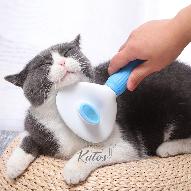[Mã PET50K giảm Giảm 10% - Tối đa 50K đơn từ 250K] Lược vuông lớn chải lông massage (có nút đẩy lông) cho thú cưng