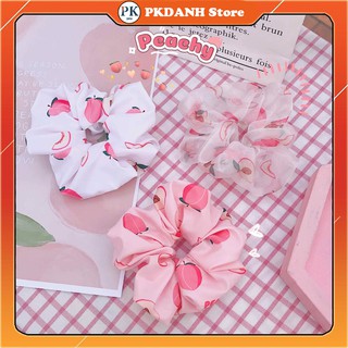 Dây Cột Tóc Vải Scrunchies Quả Đào Peachy