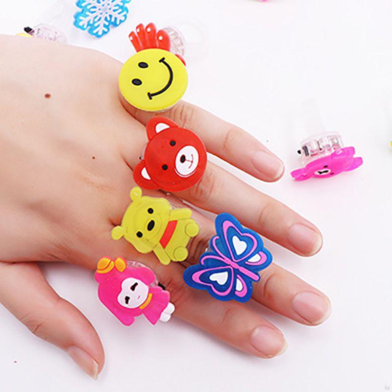 IU Kids Girl Party Flashing Jelly LED Cartoon Peacock Ring Hair Pin Whistle Party Birthday Gifts