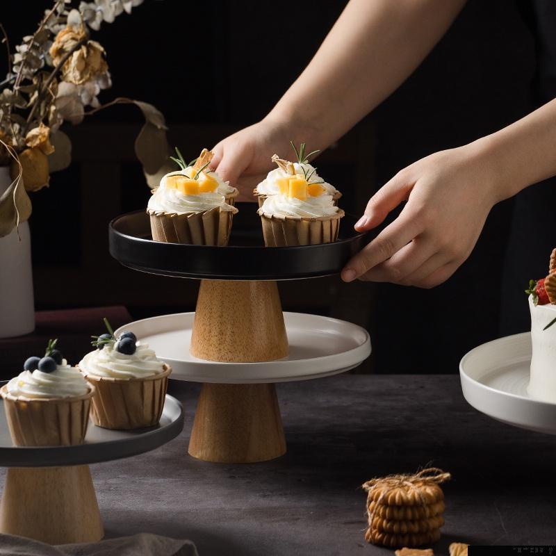 Khay gỗ tròn đựng trái cây/rau củ quả để bàn đơn giản