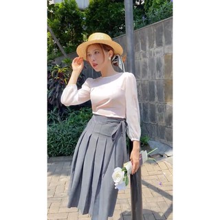 MINX - Áo Phối Lưới Sheer Bow-Back Top