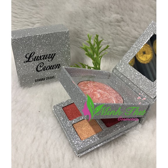 Phấn Mắt và Má Hồng Sivanna Colors Luxury Crown Blush Eye Pallete HF3008