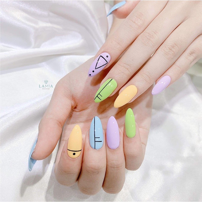 móng úp nailbox thiết kế nhiều màu