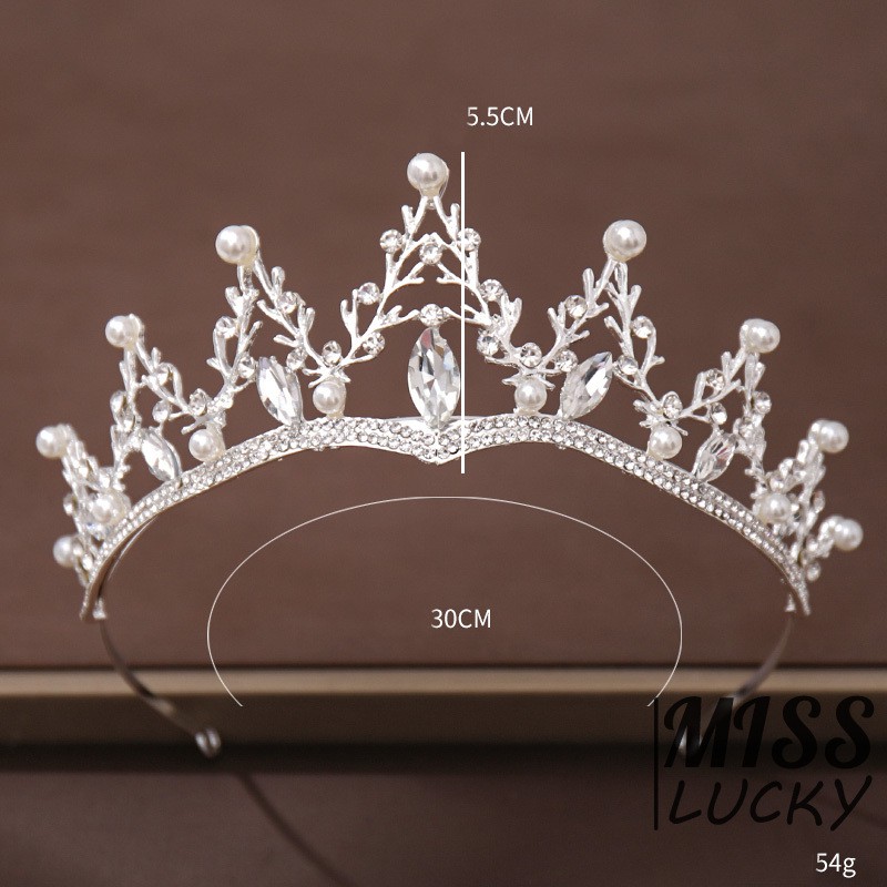 Vương Miện Đính Đá Và Ngọc Trai Giả Thời Trang Cho Nữ Giới