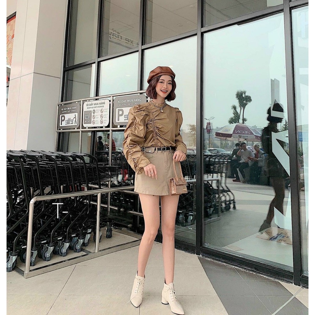 Chân váy ngắn chữ a HANOIJEA - Váy chữ a lưng cao siêu co giãn cao cấp hàng VNXK | BigBuy360 - bigbuy360.vn