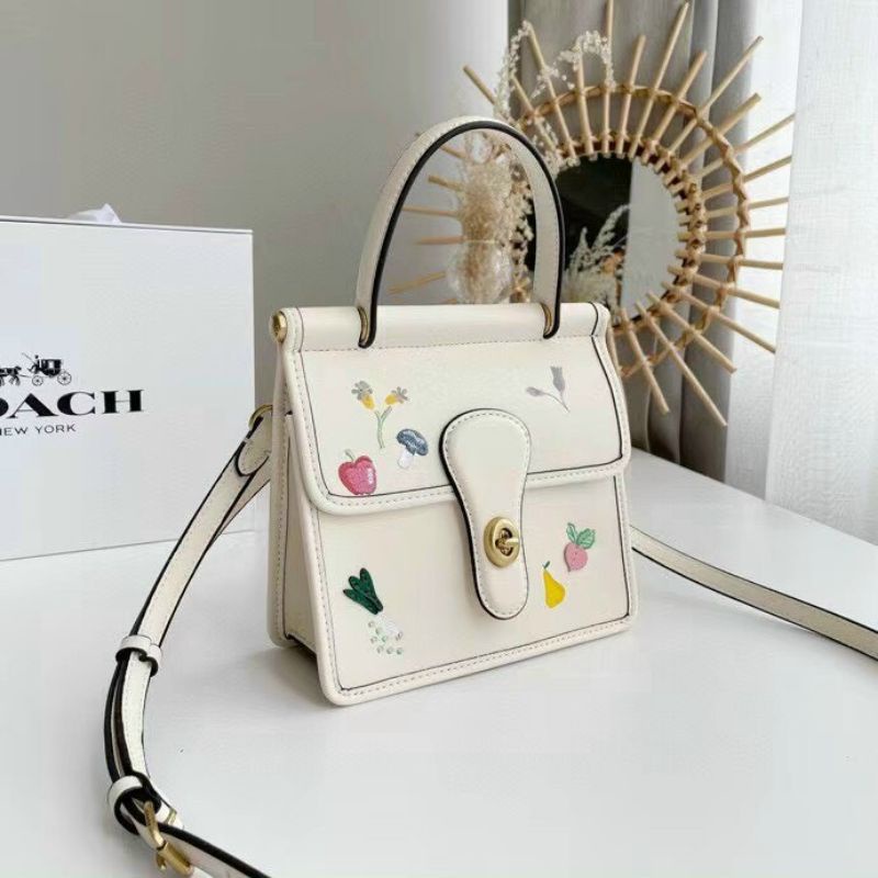 TÚI COACH TRẮNG PHỐI HOA XINH