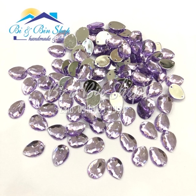 72 Viên Đá Kết Giọt Nước 10x14mm Đính Kết Trang Phục Thời Trang, Làm Phụ Kiện Handmade