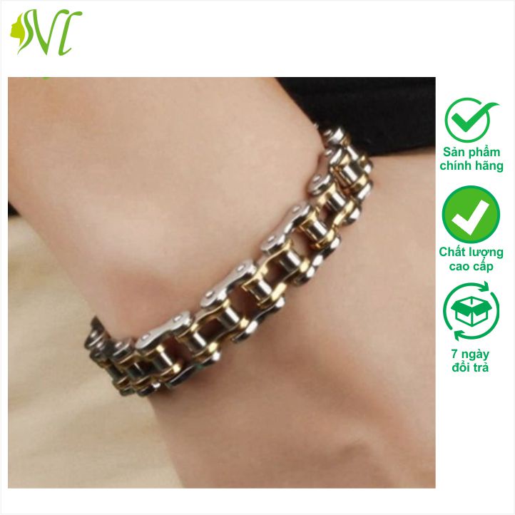 Lắc tay nam titan mạ vàng 24k Người Đẹp Vì Lụa không đen không gỉ