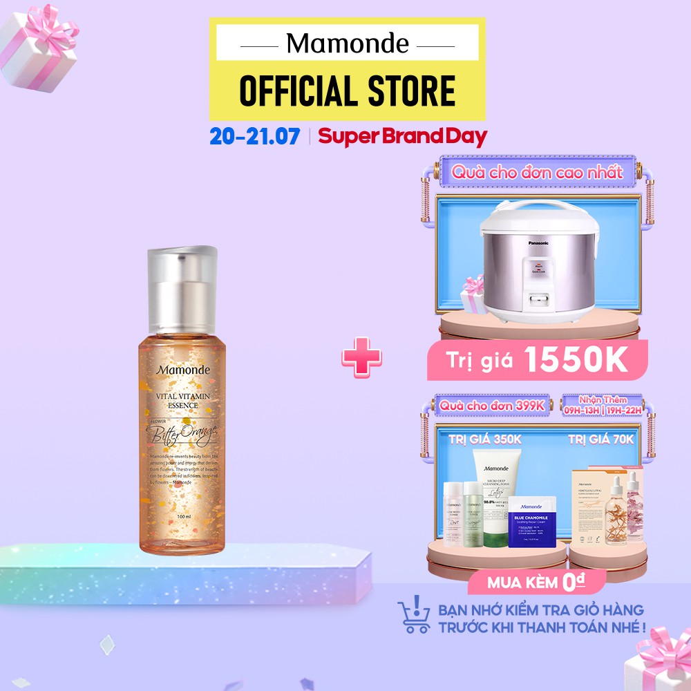 Tinh chất vitamin dưỡng ẩm cho làn da thiếu sức sống Mamonde Vital Vitamin Essence 100ml