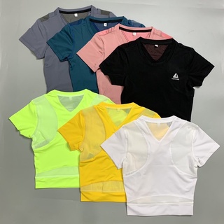 (XẢ KHO) ÁO CROPTOP TẬP GYM, YOGA NỮ PHỐI LƯỚI LƯNG TAM GIÁC - Màu mới