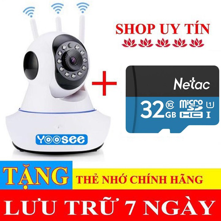Camera IP Yoosee 3 Râu WIFI + Thẻ nhớ 32GB