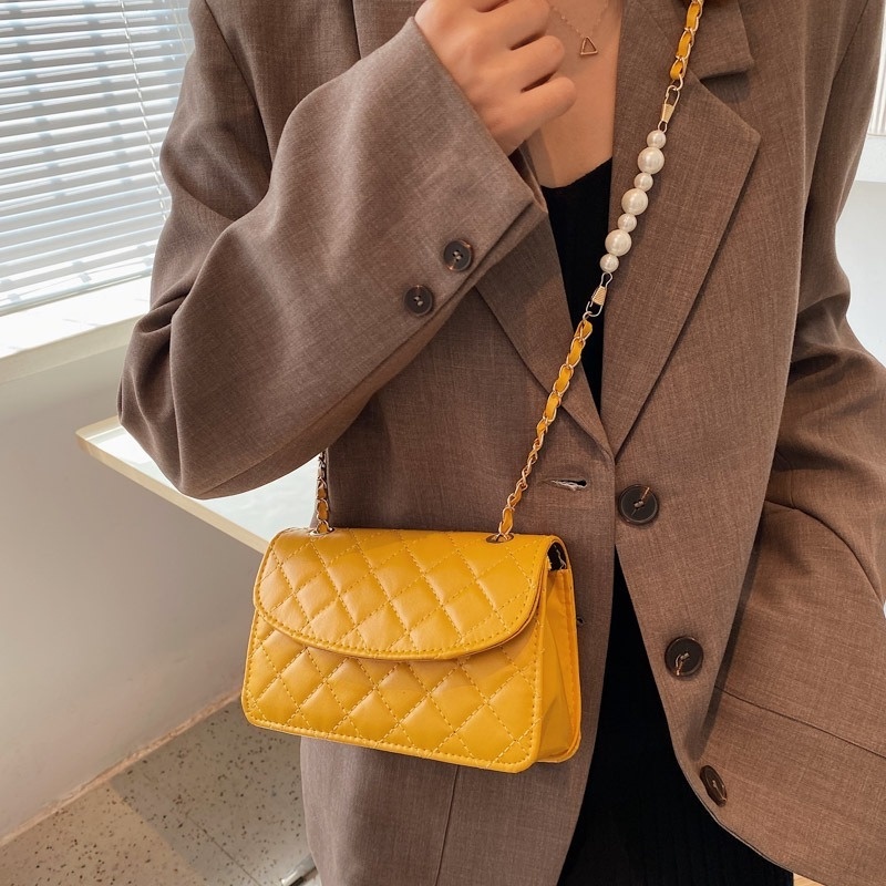 Túi Đeo Chéo Dáng Vuông Nhỏ Đính Ngọc Trai Thời Trang Mùa Hè 2022 NB00414