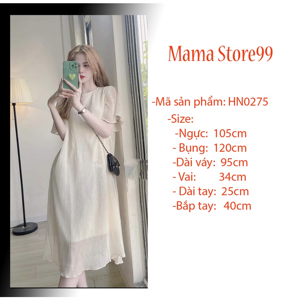 Váy Bầu Đầm Bầu Voan Thiết Kế Công Sở Dự Tiệc Sang Chảnh Sóng 2 Lớp Cổ Tròn Tay Ngắn Xinh Xắn Bigsize HN0275 Mama Store9