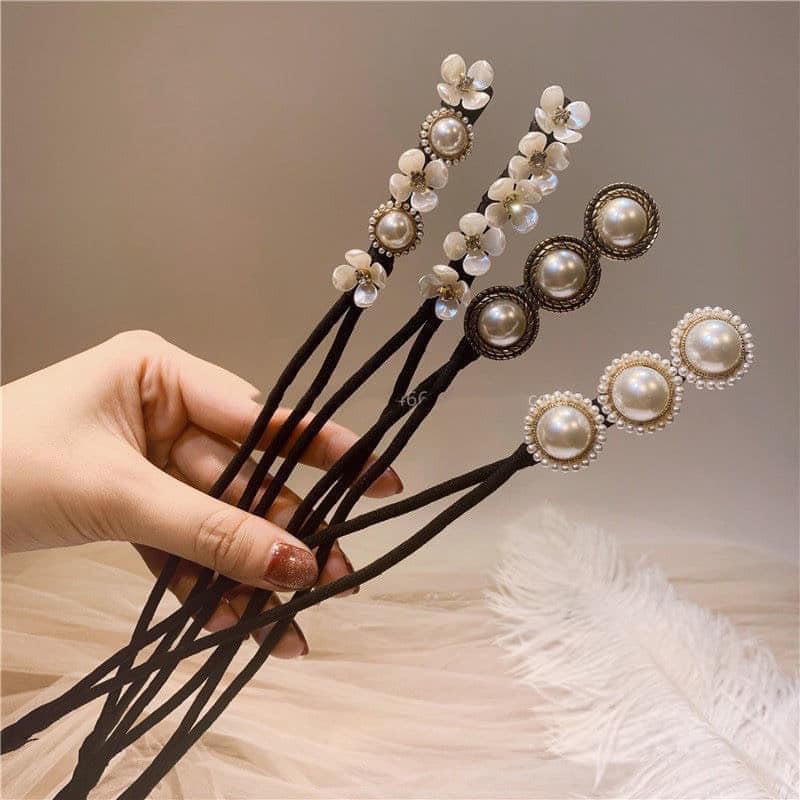 Thanh Cuộn Búi Tóc đa năng ngọc trai nhân tạo Dụng cụ búi tóc tạo kiểu phong cách cho nữ
