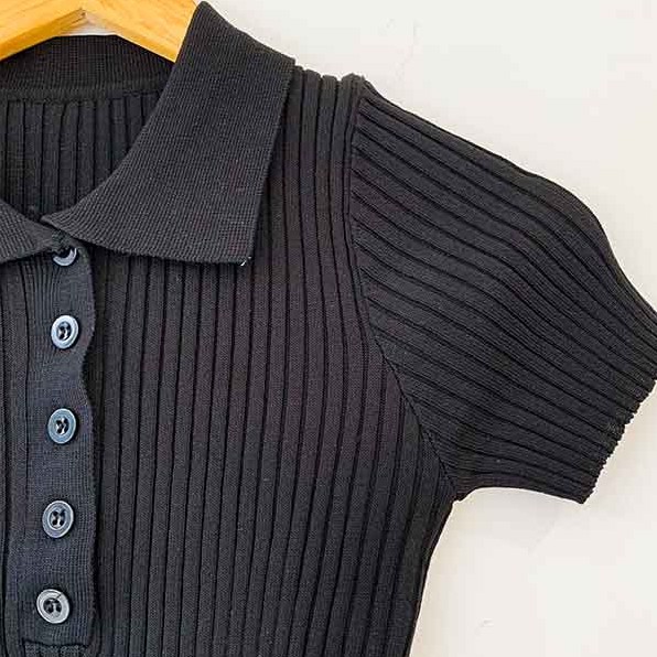 ÁO LEN DỆT KIM NGẮN TAY CỔ POLO - ATN117 | BigBuy360 - bigbuy360.vn